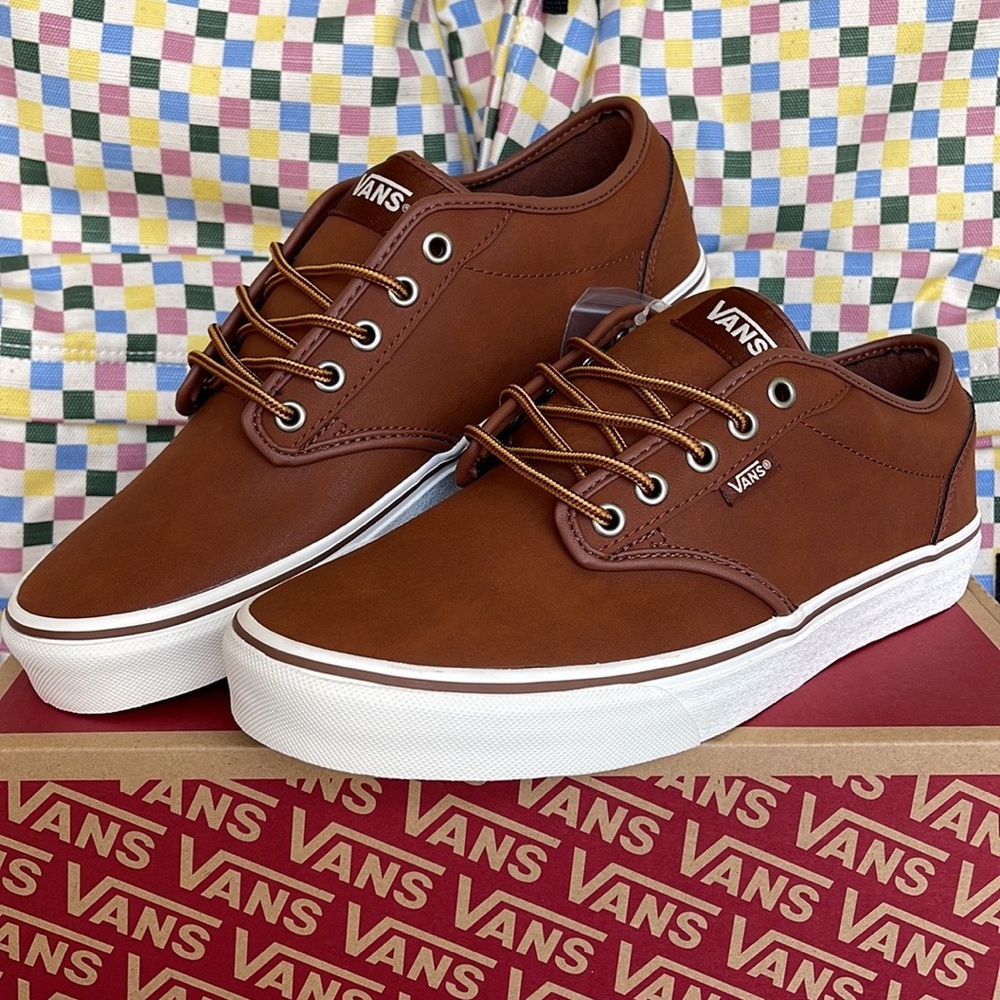Vans Men’s Atwood (Leather)Brown/Marshmallow VN0A327LLYV Sneakers - Picture 5 of 16
